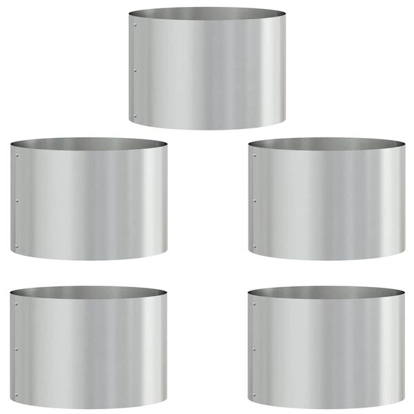 vidaXL Tuin Bloempot 5 pcs Zilver 30 x 30 x 20 cm Gegalvaniseerd staal