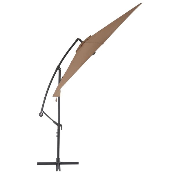 vidaXL Zweefparasol met aluminium paal 300 cm taupe