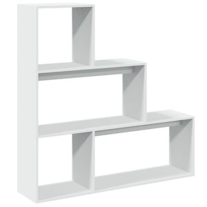 vidaXL Kamerscherm / boekenkast 3-laags 123x29x123 cm bewerkt hout wit
