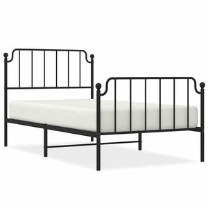 vidaXL Bedframe met hoofd- en voeteneinde metaal zwart 100x200 cm