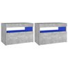 vidaXL Nachtkastjes 2 st met LED-verlichting 60x35x40 cm betongrijs