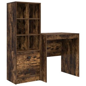 vidaXL Bureau Gerookt eiken 115,5 x 50 x 127 cm 2 st