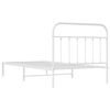 vidaXL Bedframe met hoofdbord metaal wit 107x203 cm
