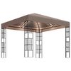 vidaXL Prieel met LED-lichtslinger 3x3 m taupe