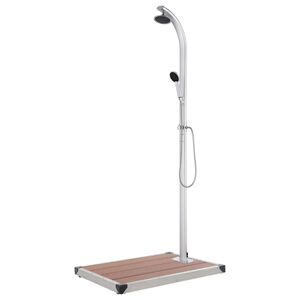 vidaXL Buitendouche met bruine basis 220 cm aluminium