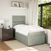 vidaXL Boxspring met matras fluweel lichtgrijs 90x190 cm