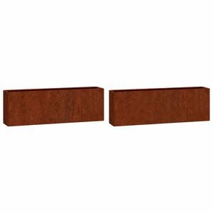 vidaXL Plantenbakken wandmontage 2 st 53x10x17 cm cortenstaal roestig