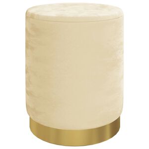 vidaXL Hocker met opbergruimte rond fluweel 31 x 37 cm abrikooskleurig