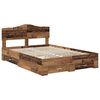vidaXL Bedframe met hoofdeinde Oudhout 140 x 190 cm Bewerkt hout
