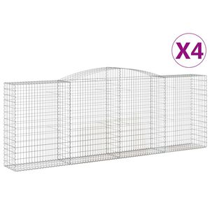 vidaXL Schanskorven 4 st gewelfd 400x50x140/160 cm ijzer
