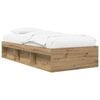 vidaXL Bedframe met opslag Artisanaal eiken 80 x 200 cm Bewerkt hout