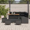 vidaXL Tuin Sofa Set met kussen 9 pcs Zwart Poly riet