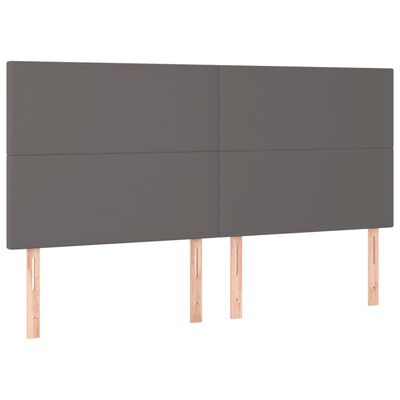 vidaXL Bedframe met hoofdbord kunstleer grijs 160x200 cm