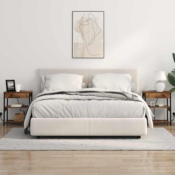 vidaXL Nachtkastje Gerookt eiken 41 x 31 x 51 cm Bewerkt hout