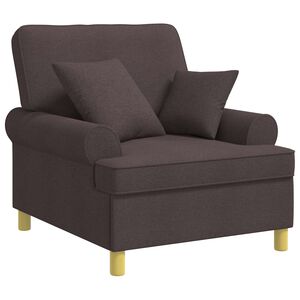 vidaXL XL fauteuil met kussens Donkerbruin Stof
