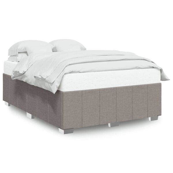 vidaXL Bedframe zonder matras stof taupe 140x200 cm