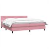 vidaXL Boxspring met matras fluweel roze 200x210 cm