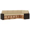 vidaXL Buiten bankenset 5 st Natuurlijk en Beige Polyester