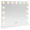 vidaXL LED Make-up Spiegel Wit 58 x 10 x 47 cm Glas en Staal