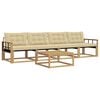vidaXL Buiten bankenset 5 st Wit en Beige