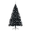 vidaXL Kunstmatig Voorverlicht Kerstboom met 300 LED Zwart 210 cm PVC