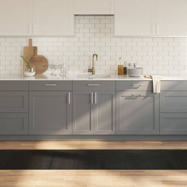 vidaXL Vloerkleed rechthoekig 60x300 cm bamboe zwart