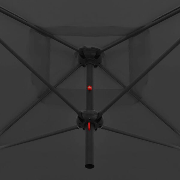 vidaXL Parasol dubbel met stalen paal 250x250 cm antraciet