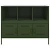 vidaXL Dressoir 100,5x39x79 cm staal olijfgroen