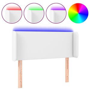 vidaXL Hoofdbord LED 83x16x78/88 cm kunstleer wit