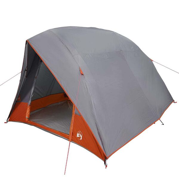 vidaXL Camping Tent met dak Grijs en Oranje 275 x 230 x 140 cm taft