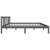 vidaXL Bedframe massief hout grijs 135x190 cm