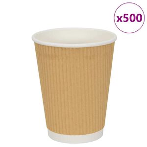 vidaXL Papieren koffiekopjes 500 st 12oz 300 ml bruin