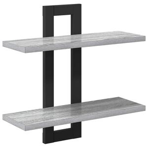 vidaXL Zwevende schappen Grijs Sonoma 40 x 15 x 40 cm Bewerkt hout
