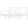 vidaXL Bedframe met hoofd- en voeteneinde metaal wit 160x200 cm