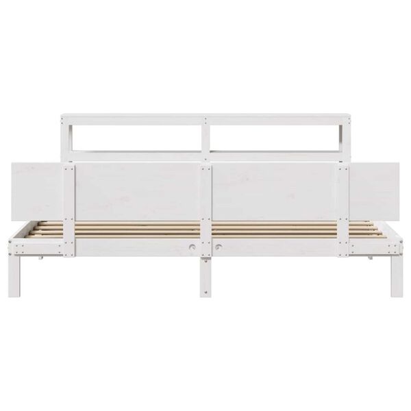 vidaXL Bedframe met hoofdeinde zonder matras 180x200 cm wit