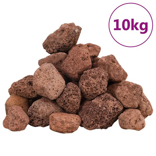 vidaXL Lavastenen 10 kg 3-5 cm rood
