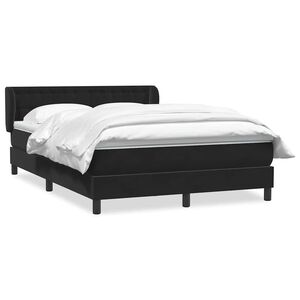 vidaXL Boxspring met matras fluweel zwart 160x210 cm