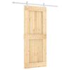 vidaXL Schuifdeur Natuurlijk en Wit 85 x 210 cm Massief Grenenhout
