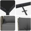 vidaXL Tuin eettafelset met kussen 5 pcs Grijs poly rattan