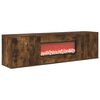 vidaXL Elektrische haard Gerookt eiken 140,5 x 30 x 39 cm Bewerkt hout