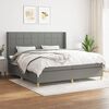 vidaXL Boxspring met matras stof donkergrijs 200x200 cm