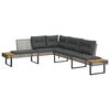 vidaXL 2-delige Loungeset met kussens poly rattan en glas grijs