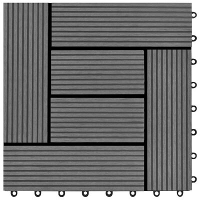 Terrastegels 11 stuks 30 x 30 cm WPC 1 m2 (grijs)