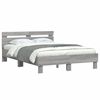 vidaXL Bedframe met hoofdeinde bewerkt hout grijs sonoma 120x200 cm
