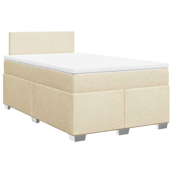 vidaXL Boxspring met matras stof cr&egrave;mekleurig 120x190 cm