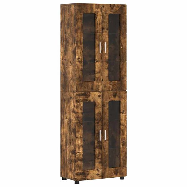 vidaXL Hoge kast met plank Gerookt eiken 60 x 35 x 182 cm Bewerkt hout