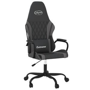 vidaXL Massage gamestoel kunstleer zwart en grijs