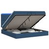 vidaXL Ottoman Bed met Matrassen en LED Blauw 200 x 200 cm Stof