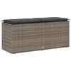 vidaXL Tuinbank met kussen 110x40x44 cm poly rattan grijs