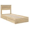 vidaXL Opslag bed met hoofdeinde Sonoma Eiken 90 x 190 cm Bewerkt hout